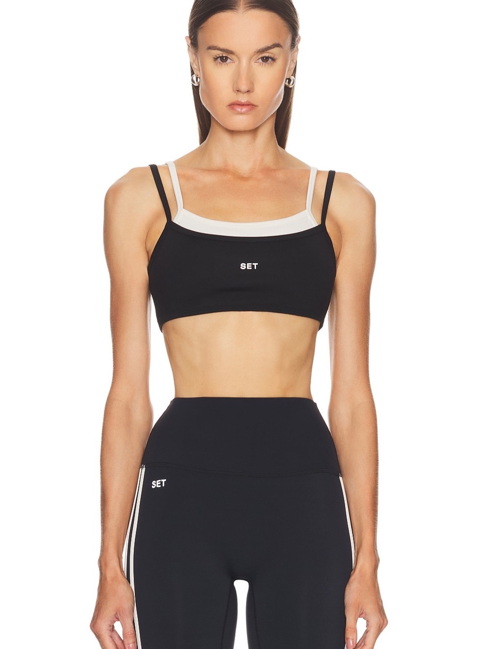 SET Active FormCloud Cloud Training Bra Black & White Size Small